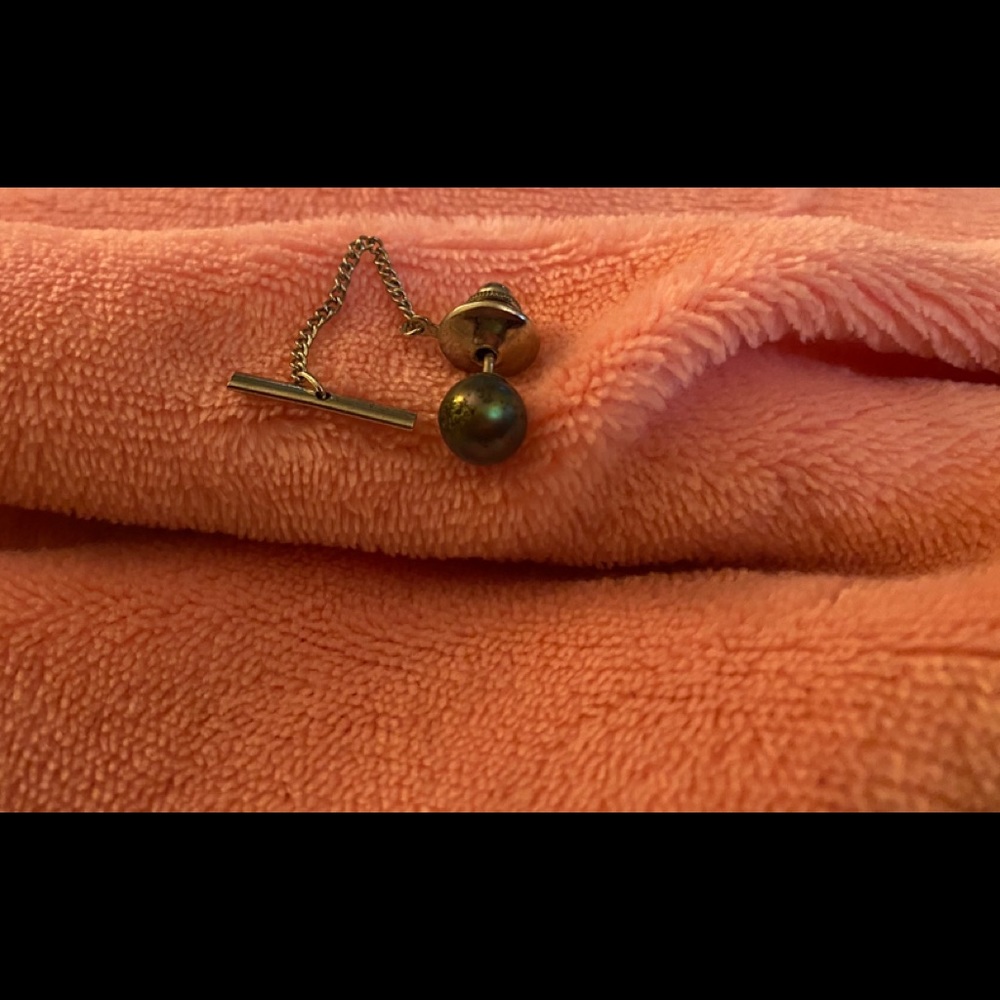 Vintage Black Pearl Tie Pin